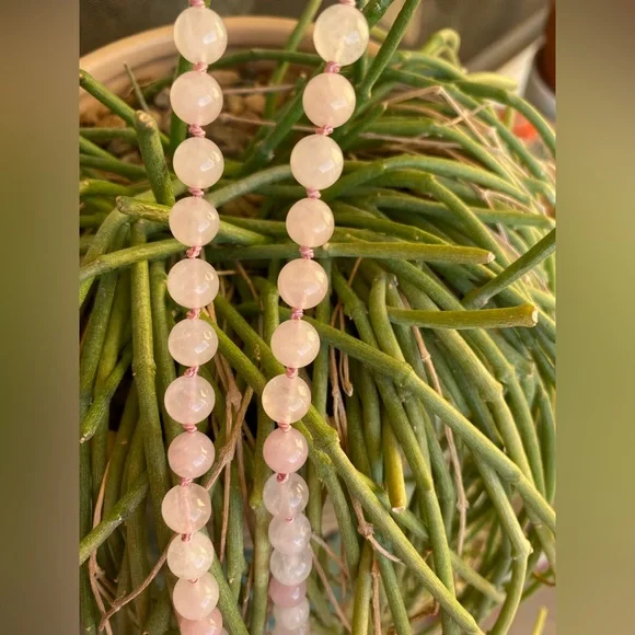 Rose Quartz, Pyrite and Turquoise Mala Necklace - Picture 7 of 9